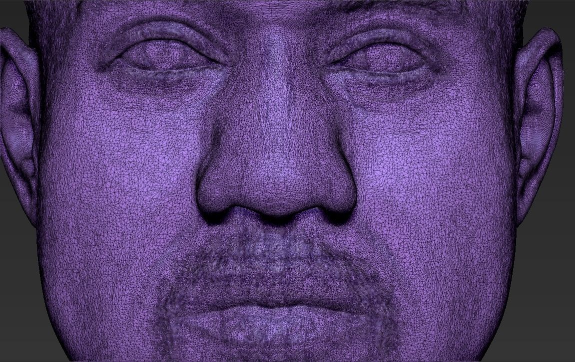 Kanye West bust 3D printing ready stl obj formats 3D print model_28