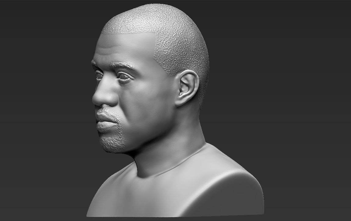 Kanye West bust 3D printing ready stl obj formats 3D print model_3