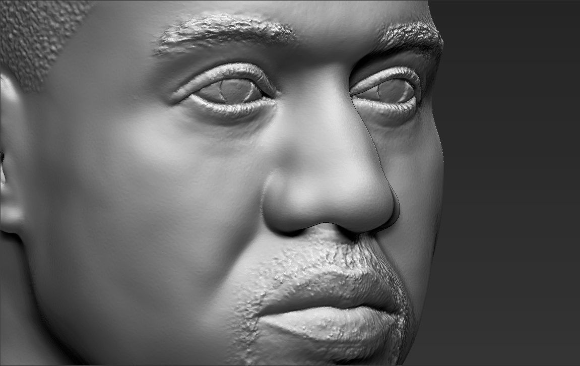 Kanye West bust 3D printing ready stl obj formats 3D print model_17