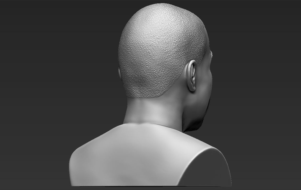Kanye West bust 3D printing ready stl obj formats 3D print model_7