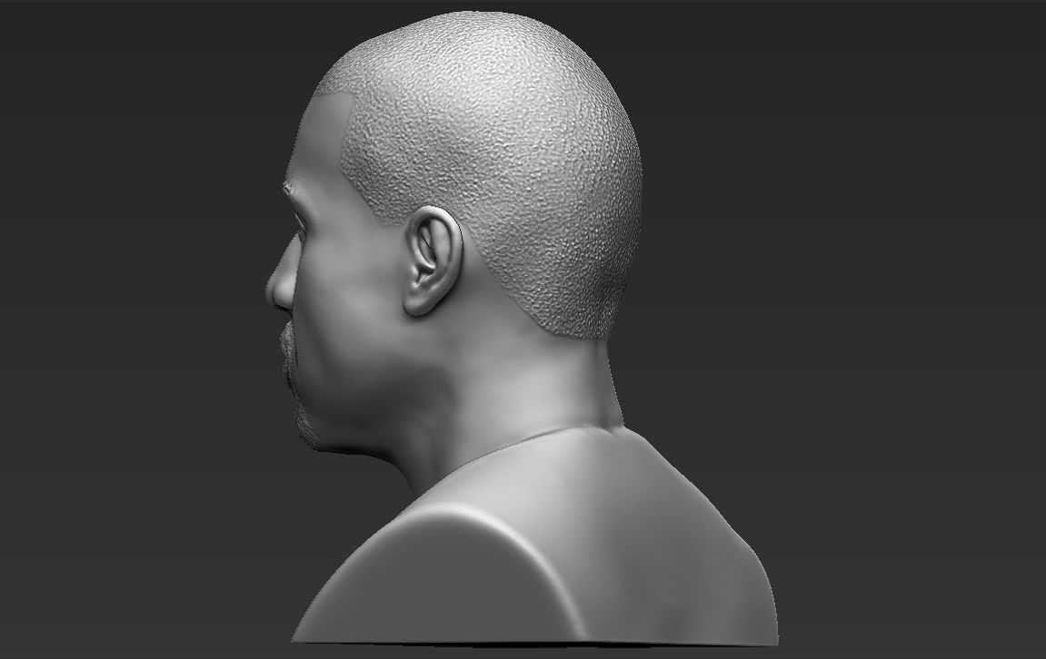 Kanye West bust 3D printing ready stl obj formats 3D print model_6