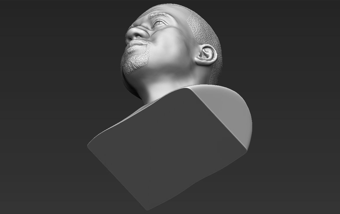Kanye West bust 3D printing ready stl obj formats 3D print model_25