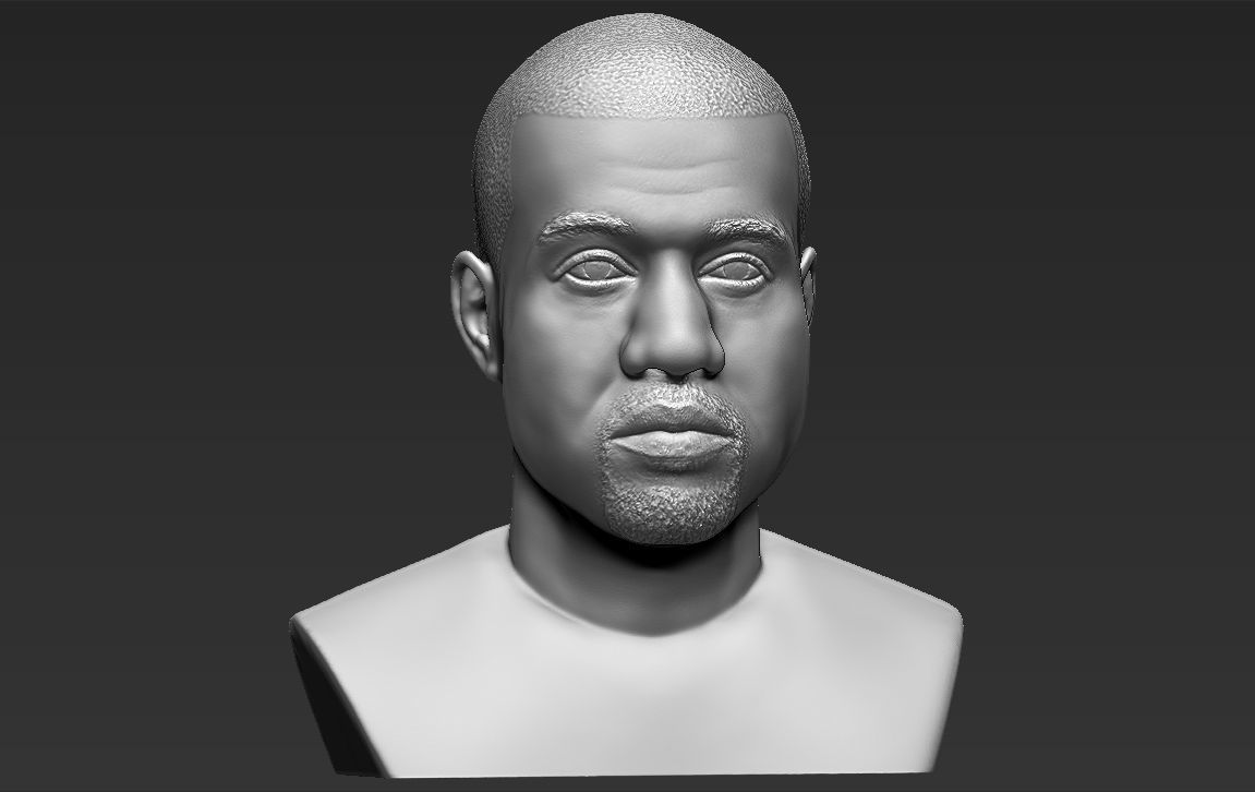 Kanye West bust 3D printing ready stl obj formats 3D print model_14