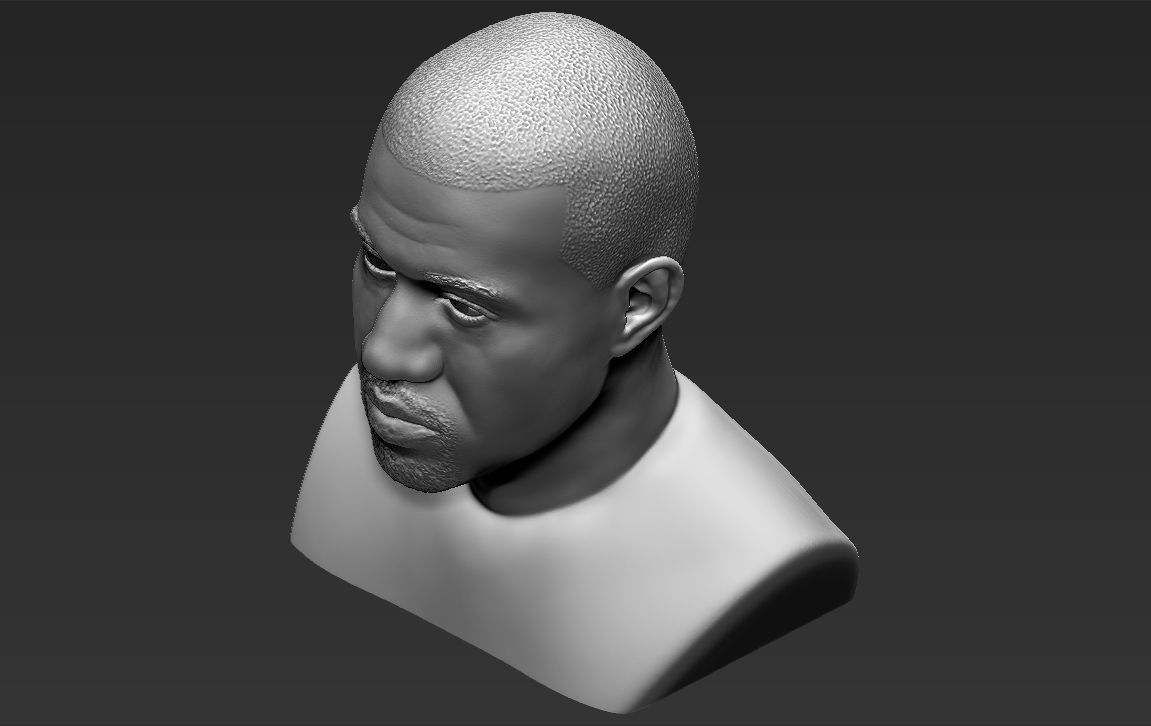 Kanye West bust 3D printing ready stl obj formats 3D print model_19