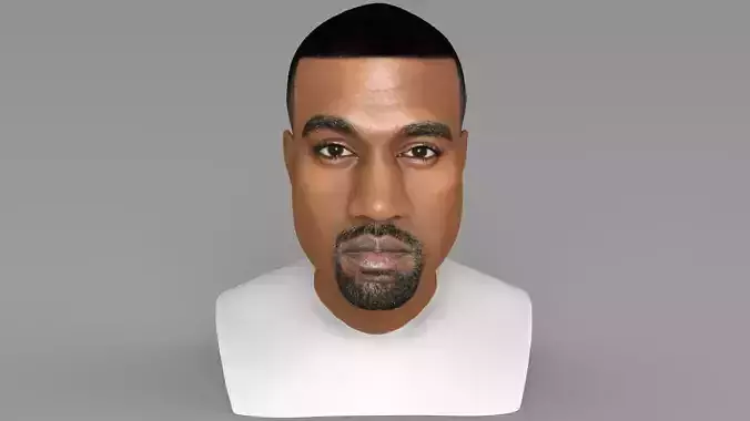 Kanye West bust ready for full color 3D printing 3D print model