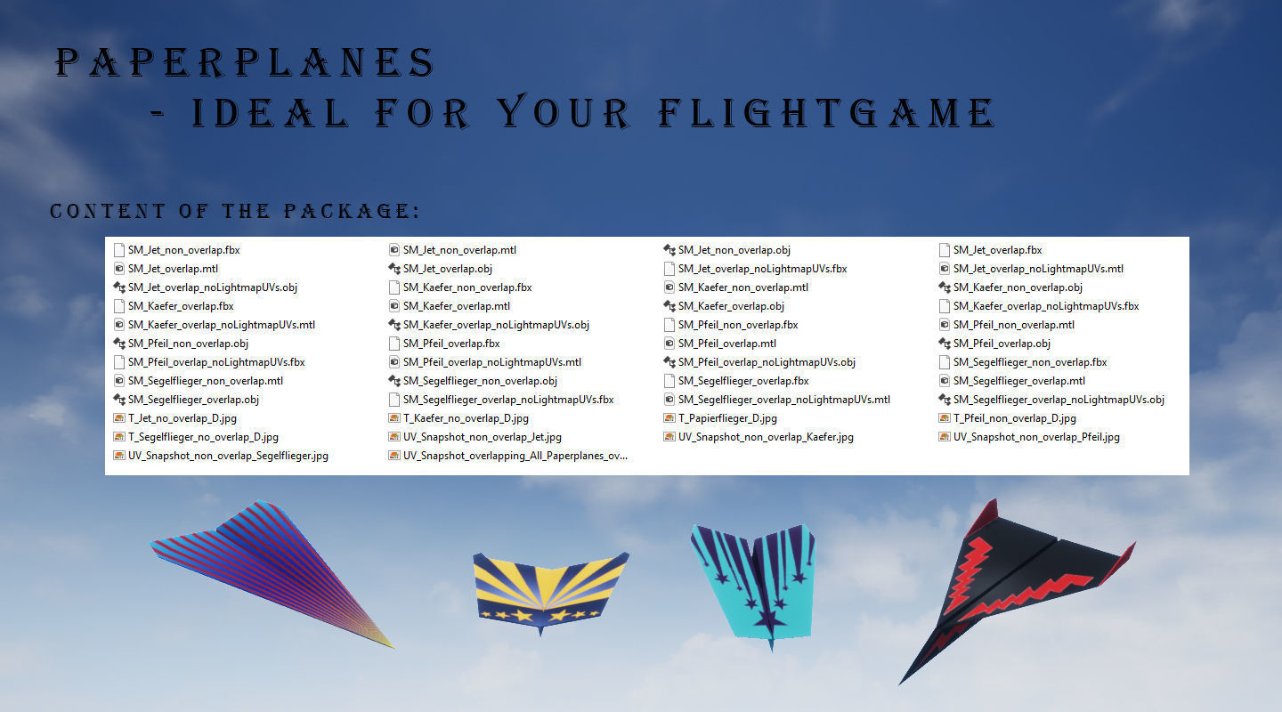 Paper plane - Package Low-poly 3D model_5