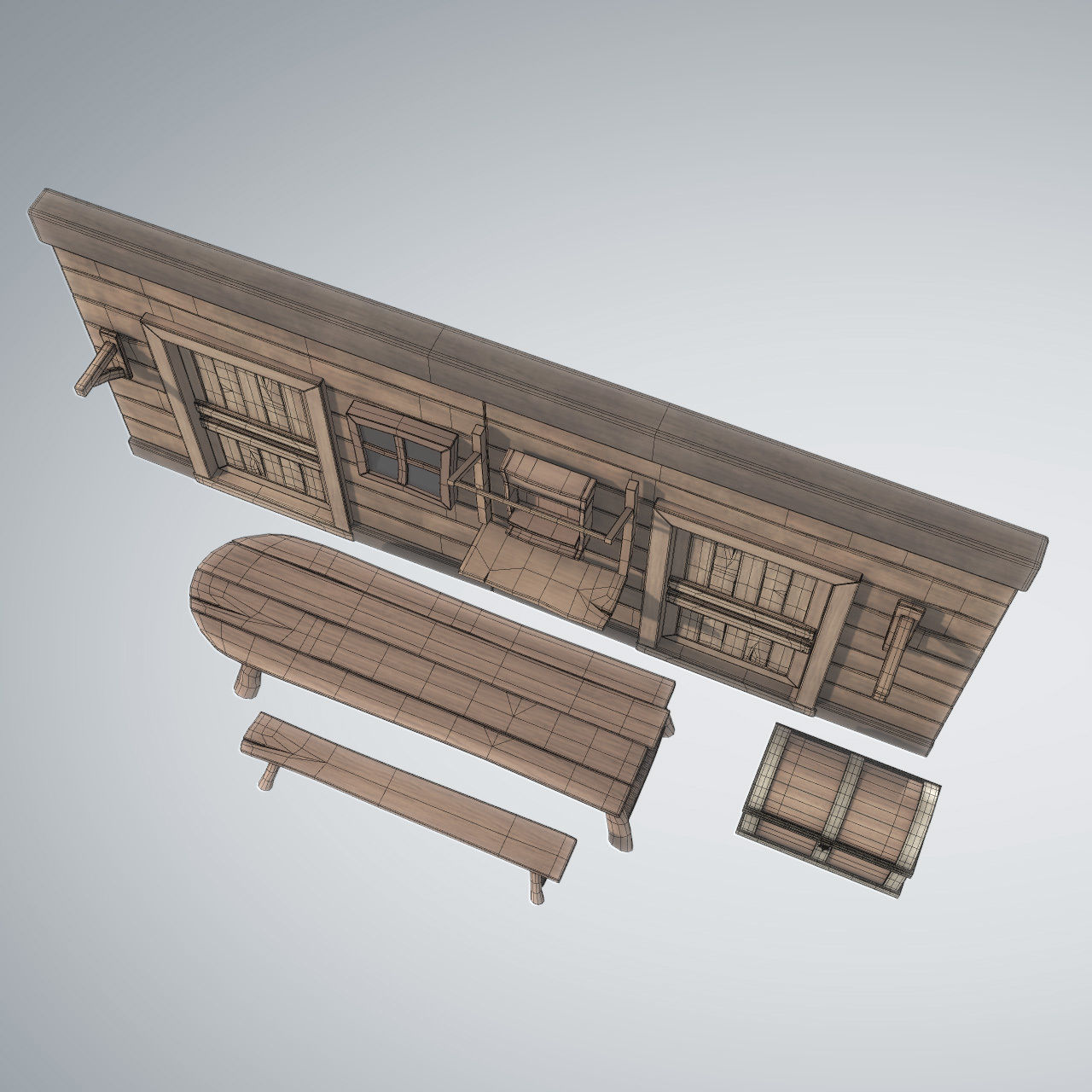 Stylized Wooden Prop Model 3D model_5