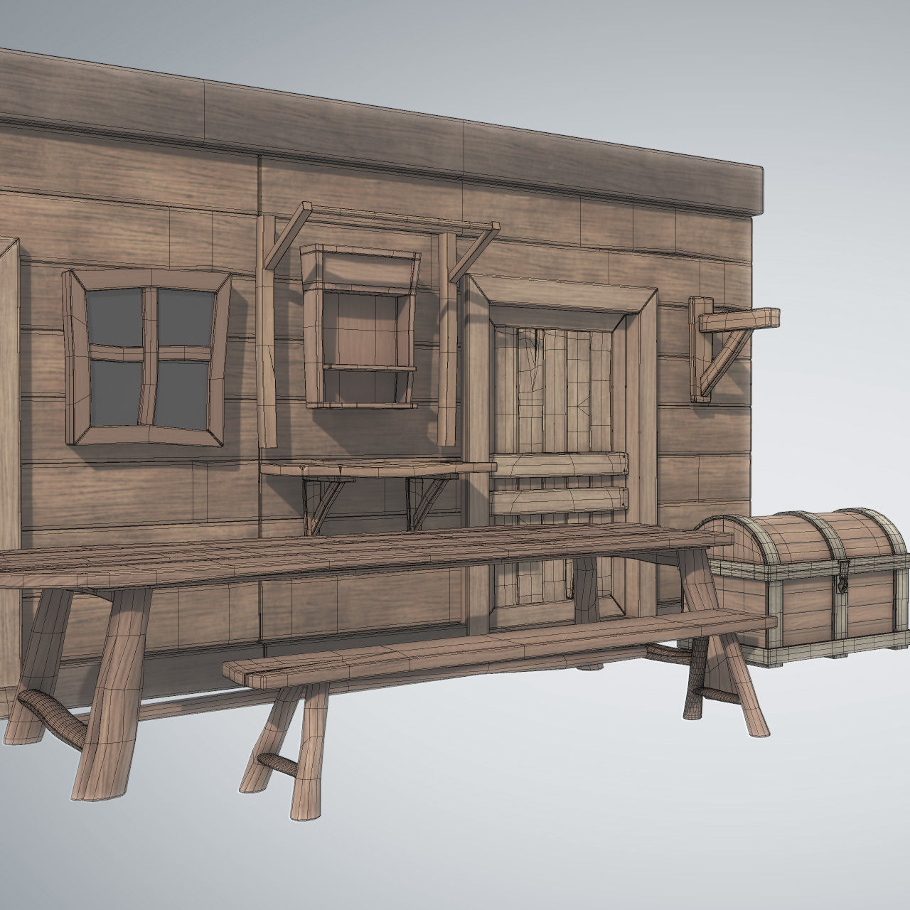 Stylized Wooden Prop Model 3D model_4