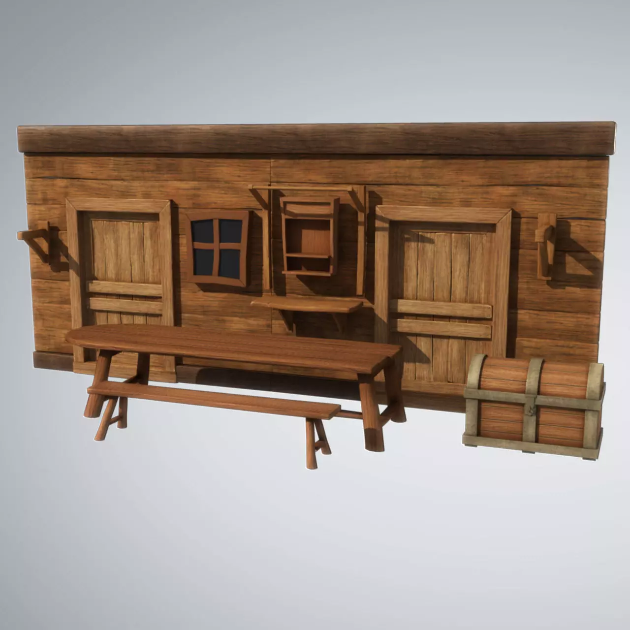 Stylized Wooden Prop Model 3D model_0