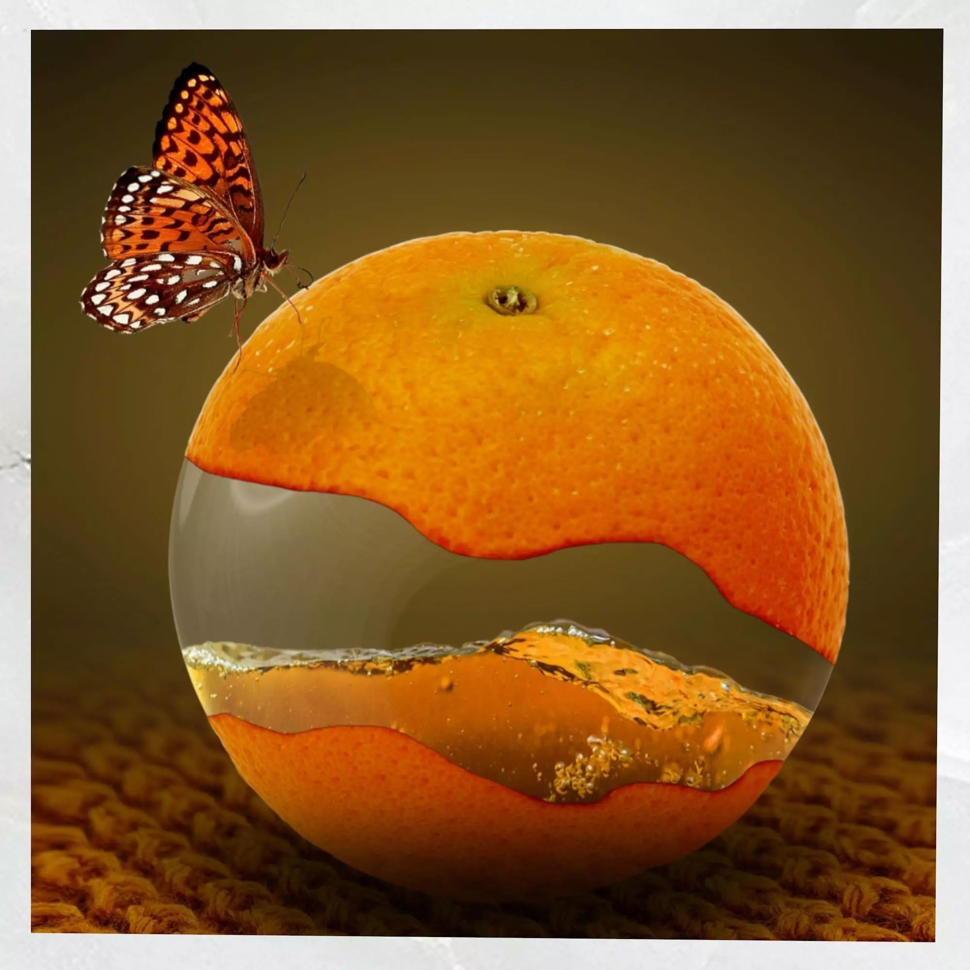 Canvas Art Surreal Orange Fruit Low-poly 3D model