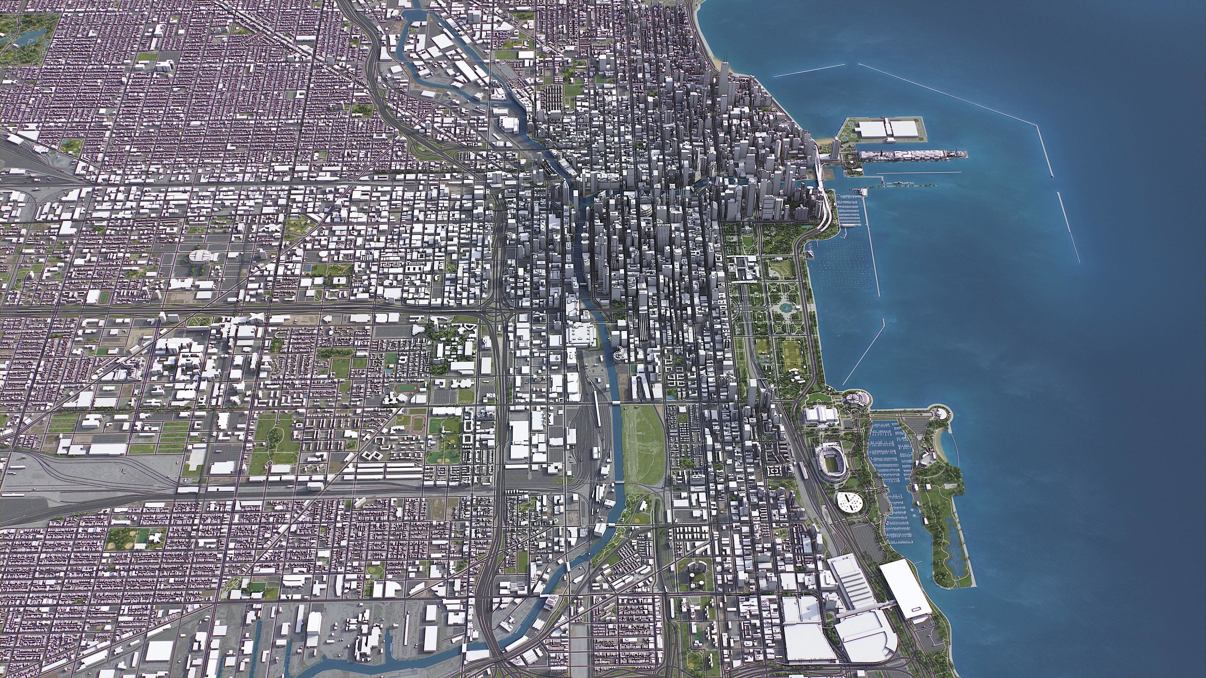 Chicago Low-poly 3D model_12
