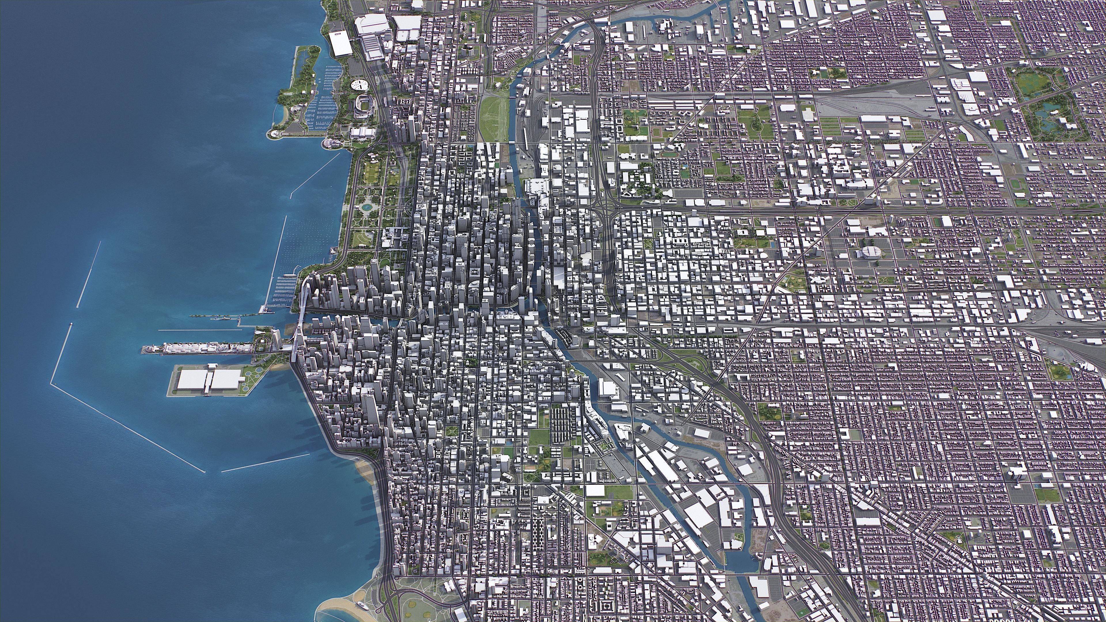 Chicago Low-poly 3D model_15