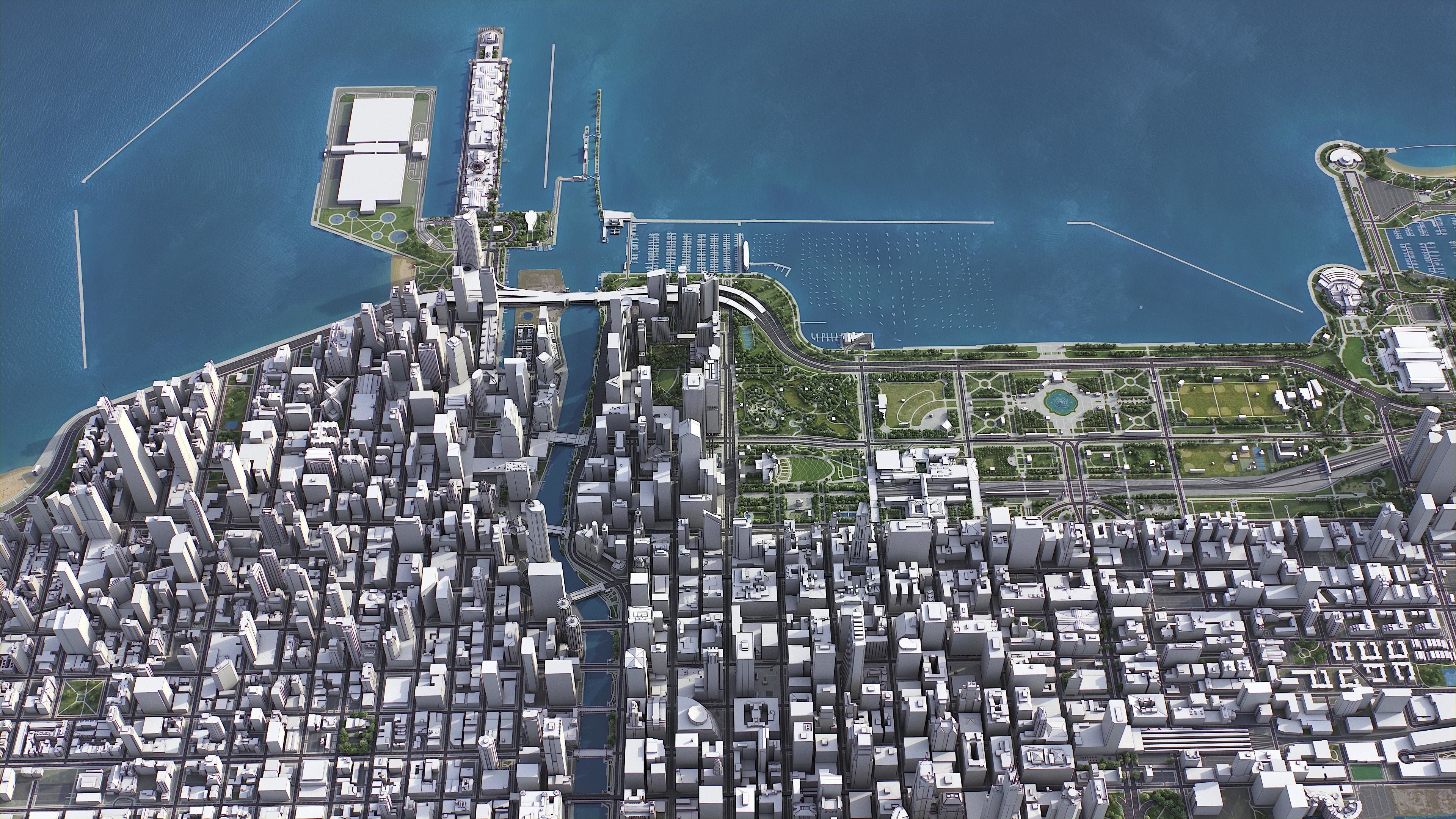 Chicago Low-poly 3D model_2