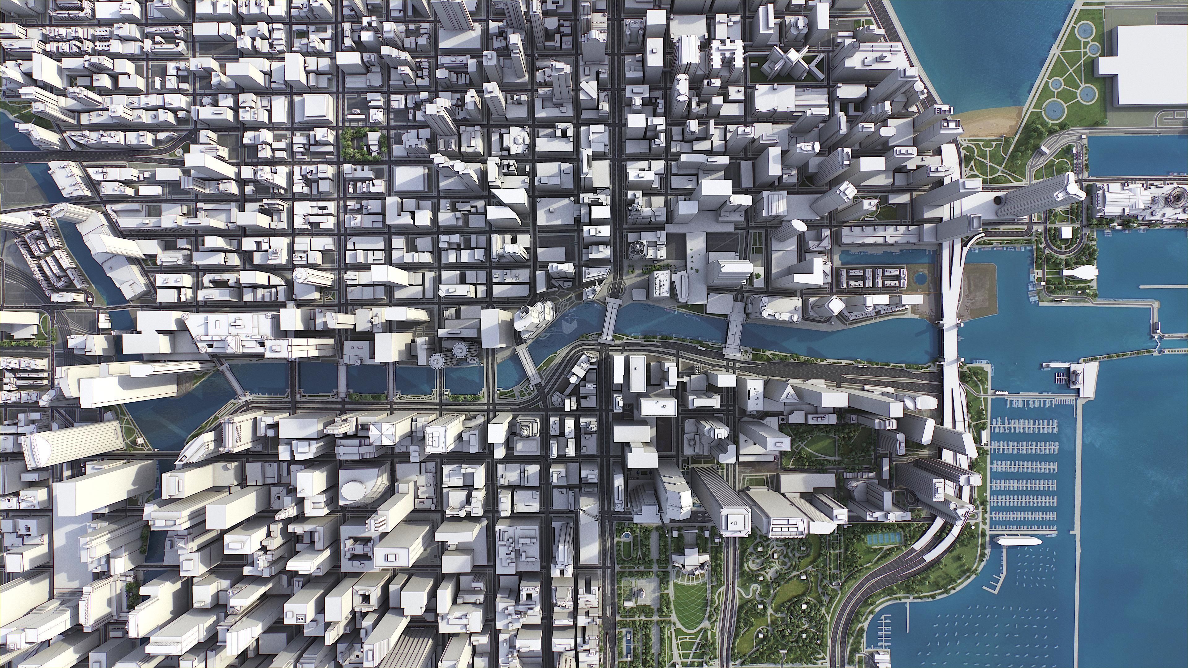 Chicago Low-poly 3D model_8