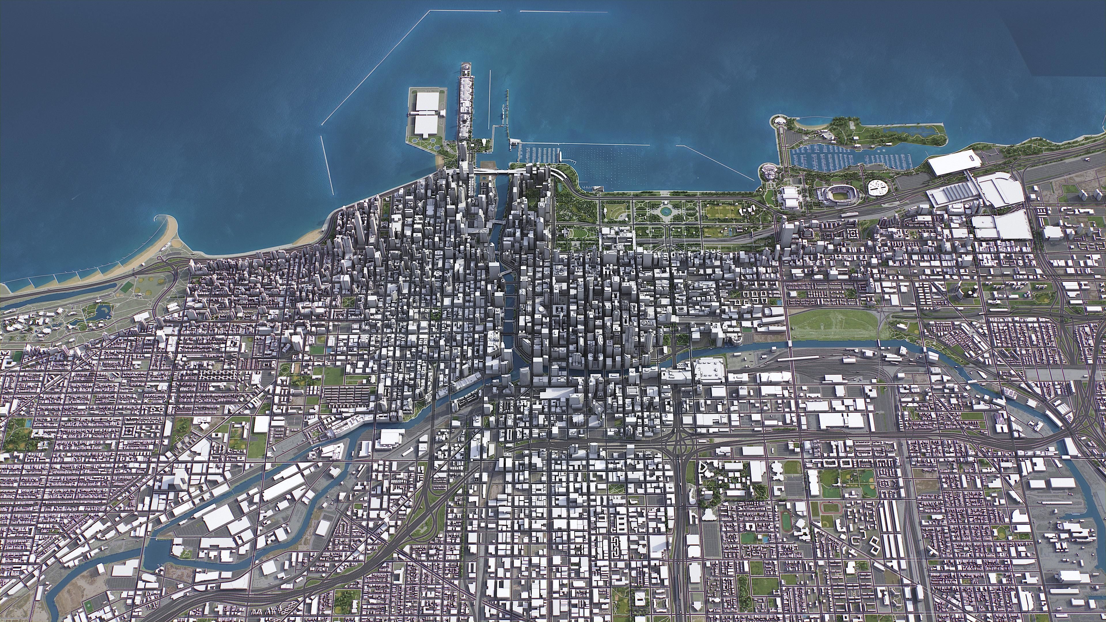 Chicago Low-poly 3D model_14