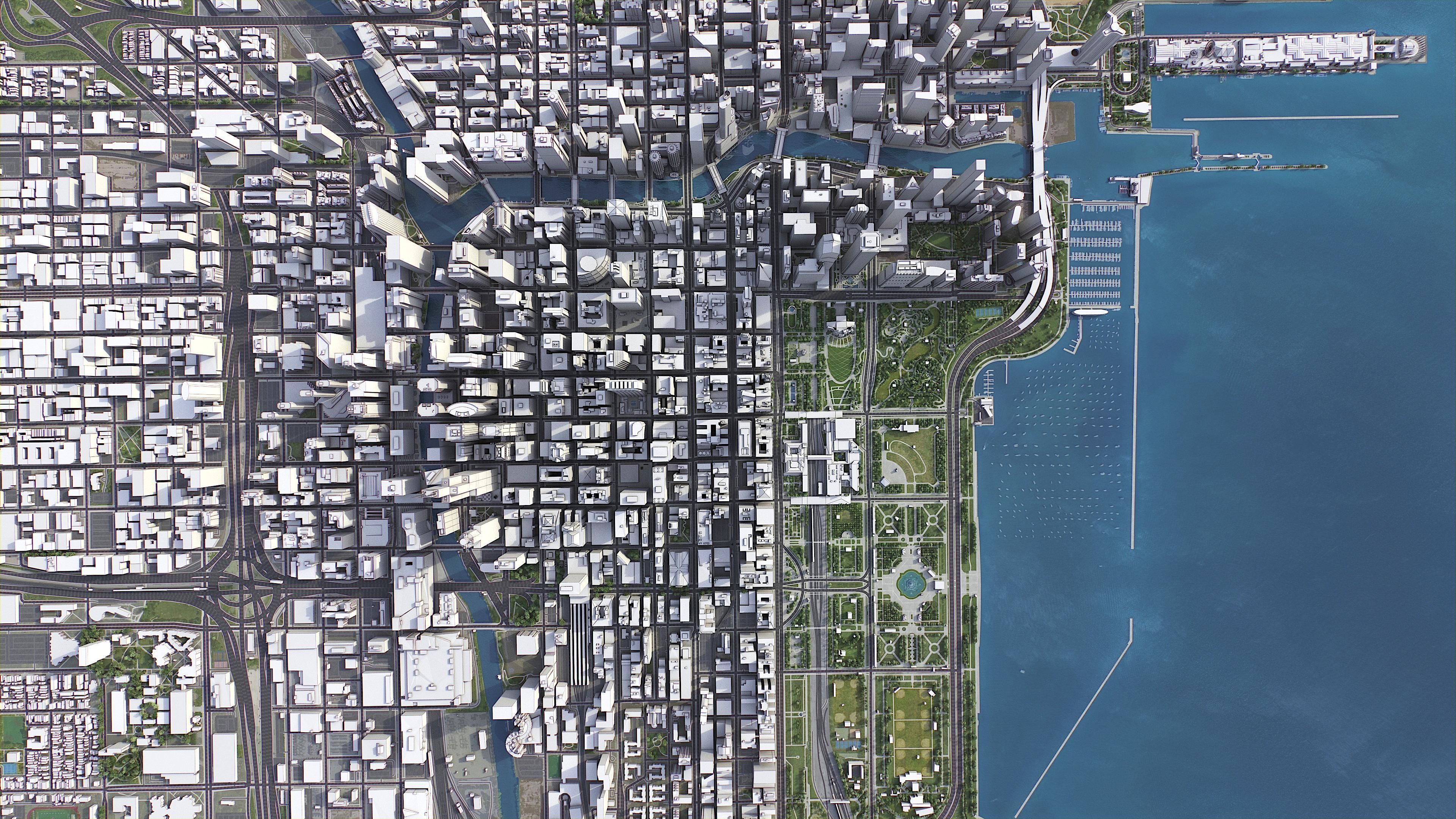 Chicago Low-poly 3D model_10