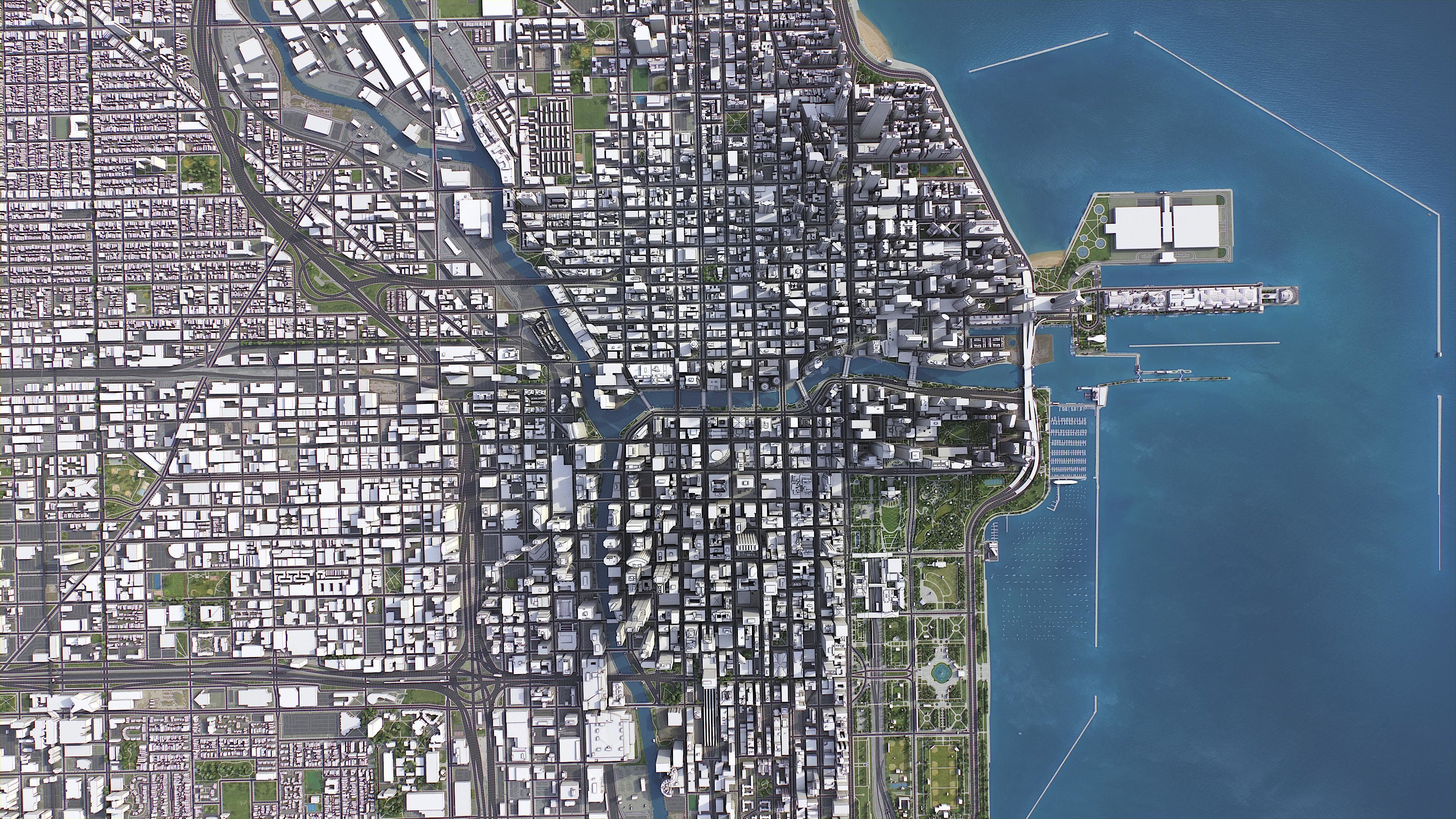 Chicago Low-poly 3D model_18
