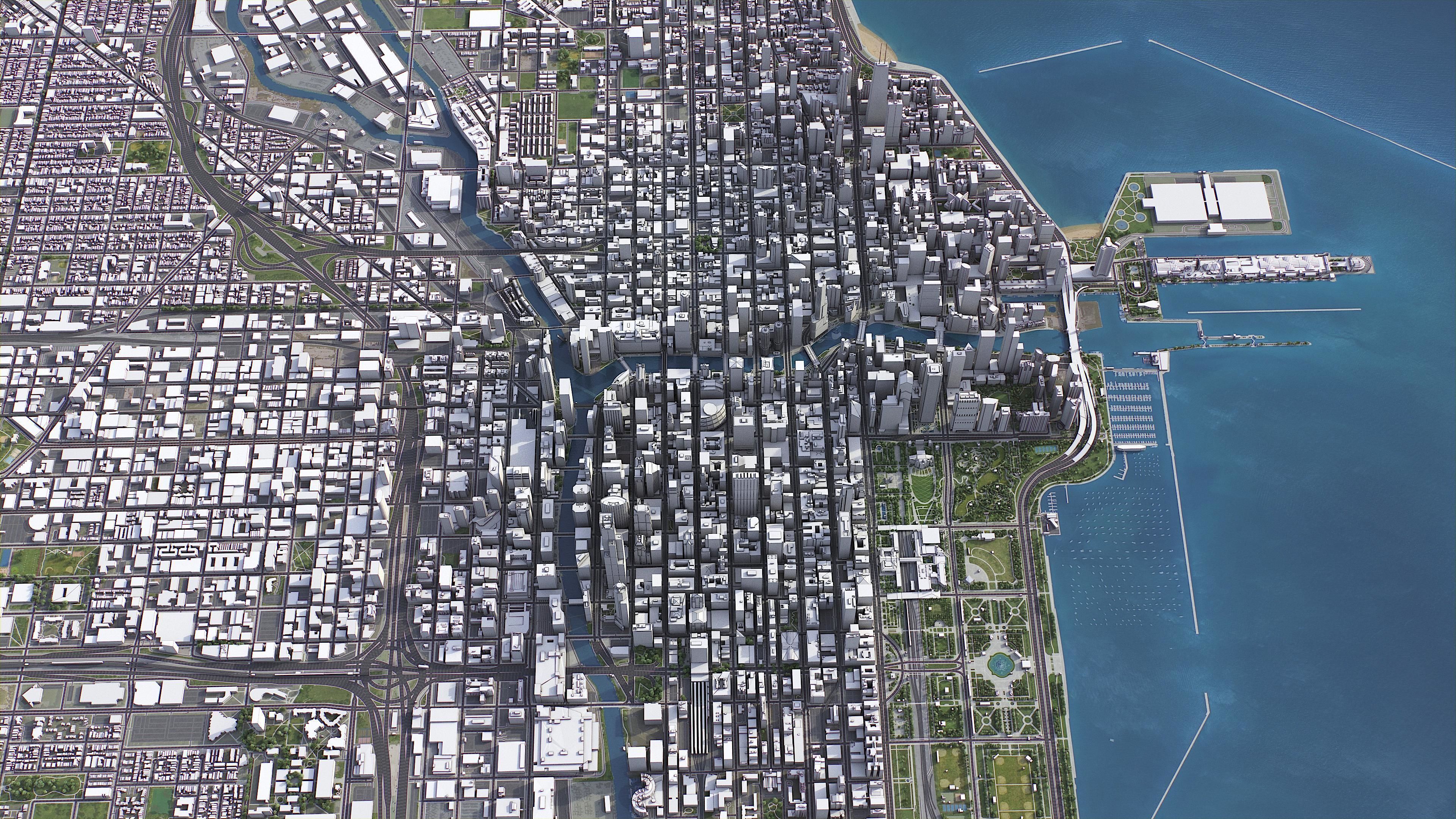Chicago Low-poly 3D model_11