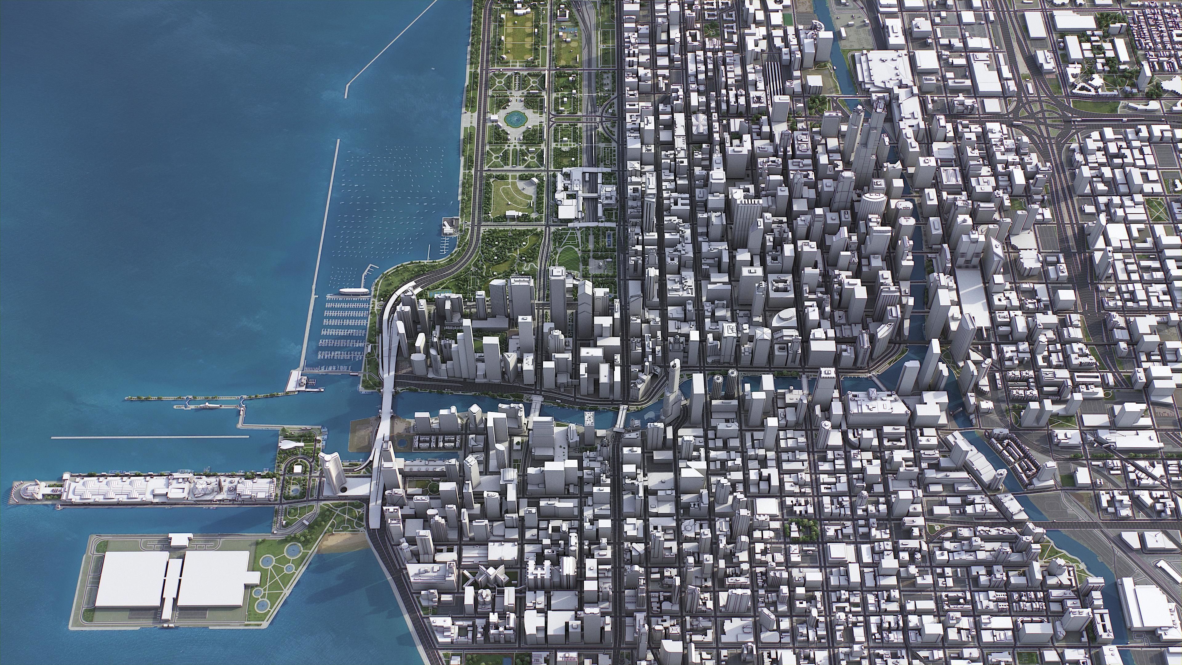 Chicago Low-poly 3D model_4