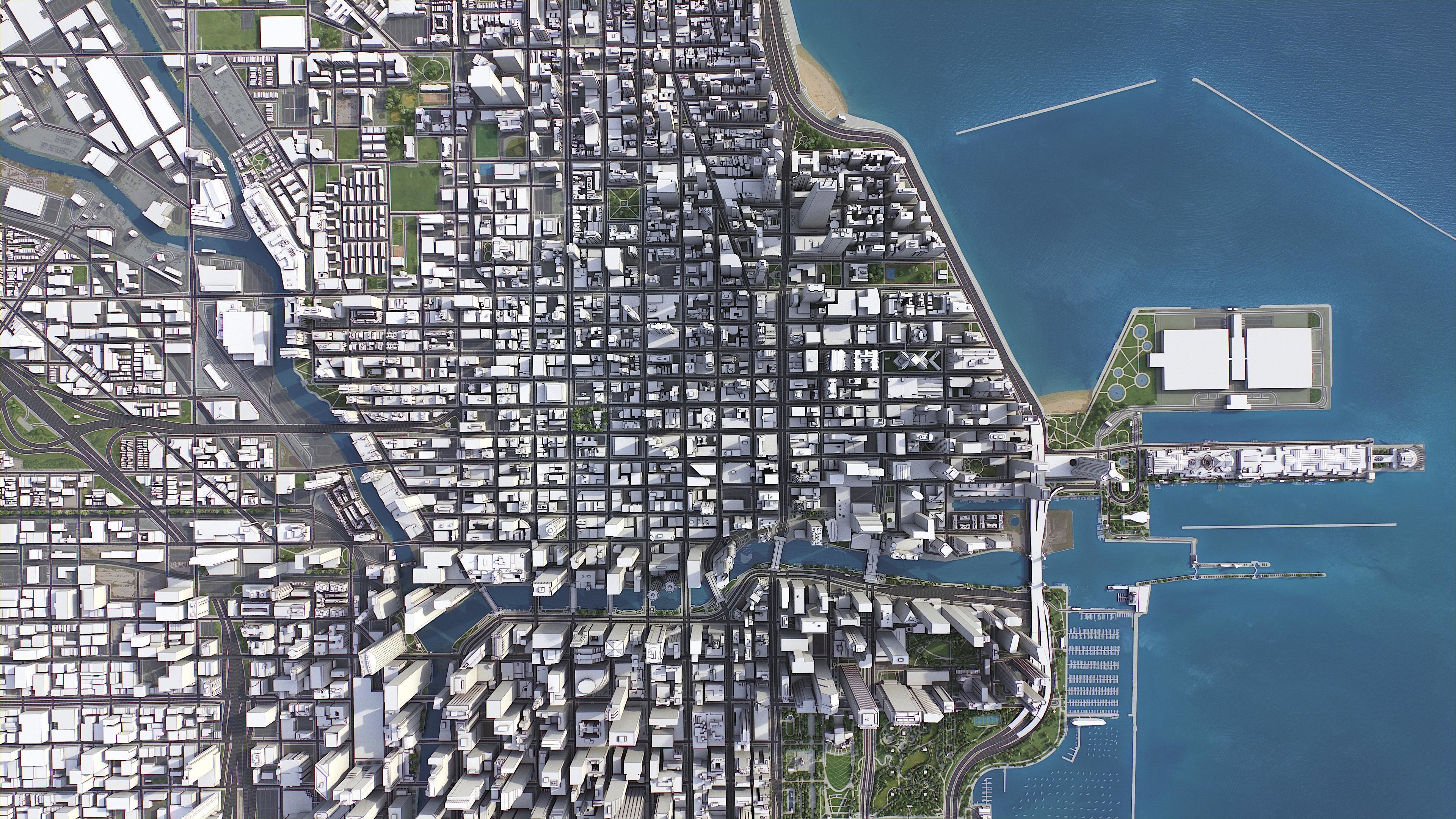 Chicago Low-poly 3D model_9