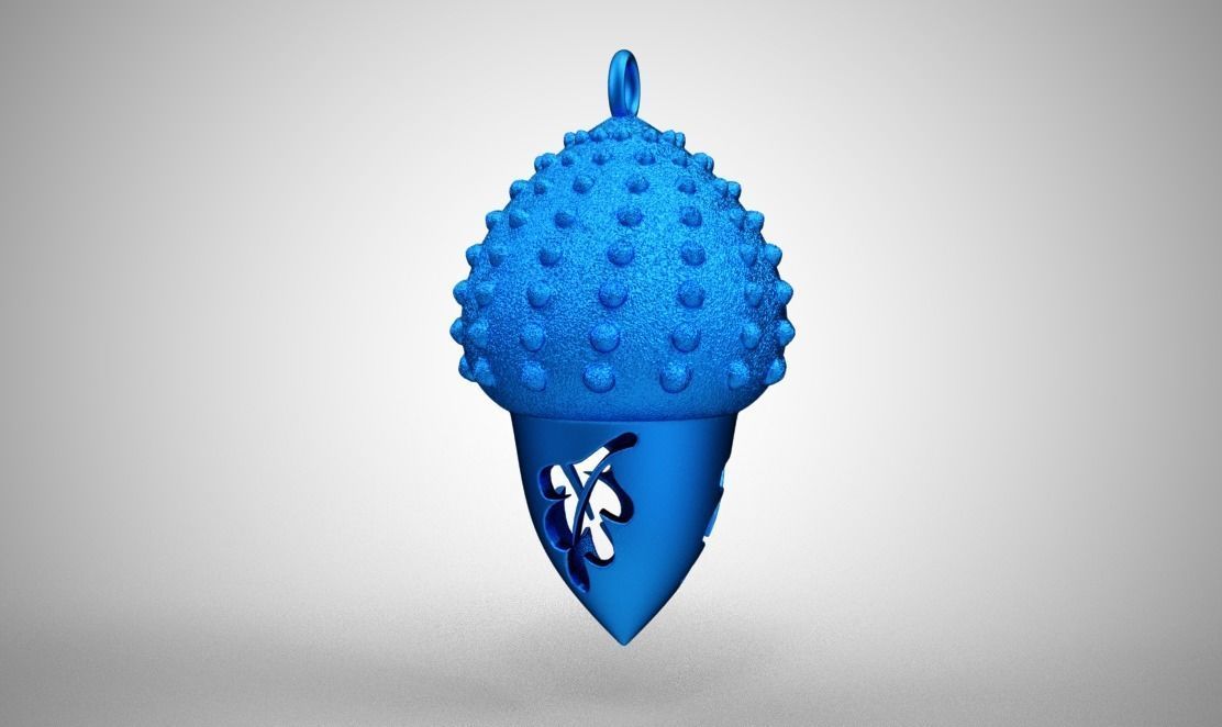 Acorn Necklace 3D print model_4