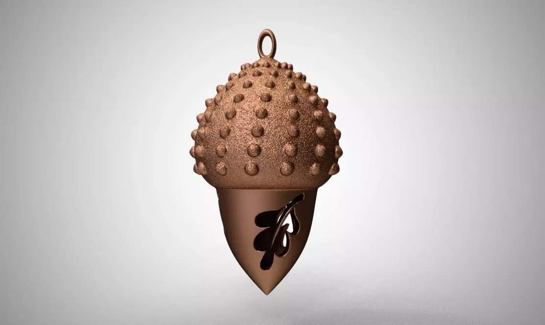 Acorn Necklace 3D print model_0