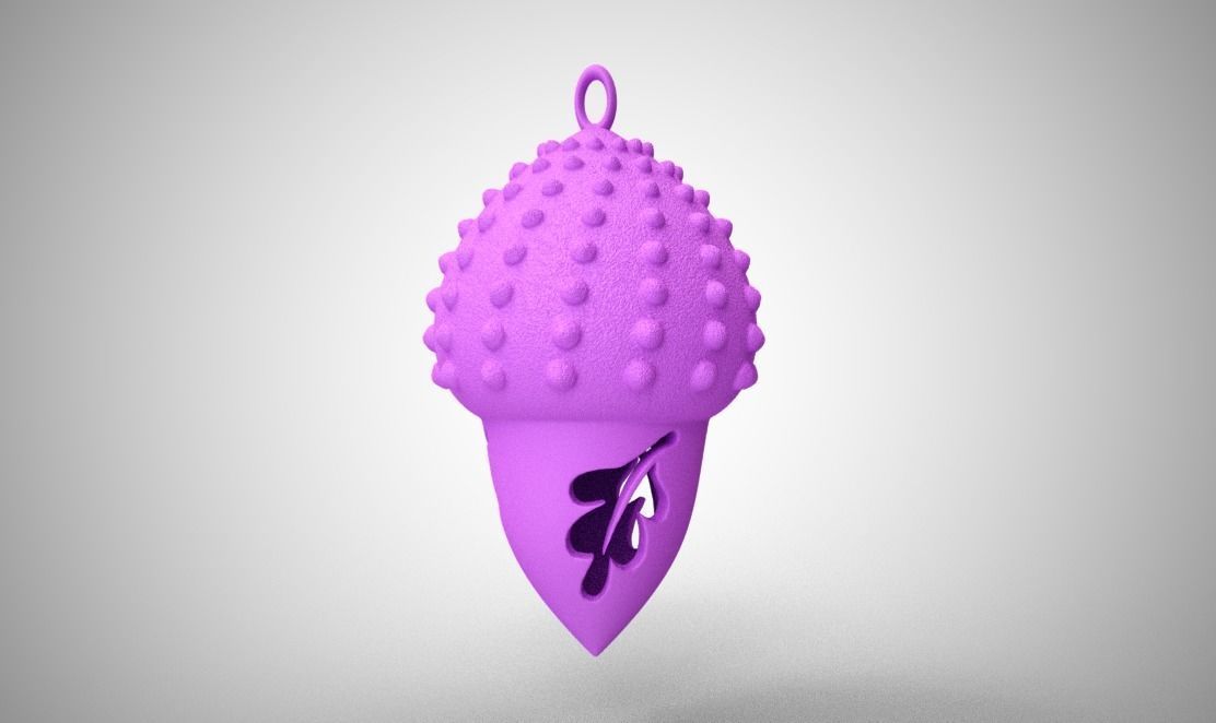 Acorn Necklace 3D print model_12