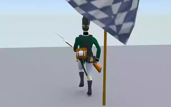 BAVARIA 1806 JAGER light infantery LOW POLY Low-poly 3D model