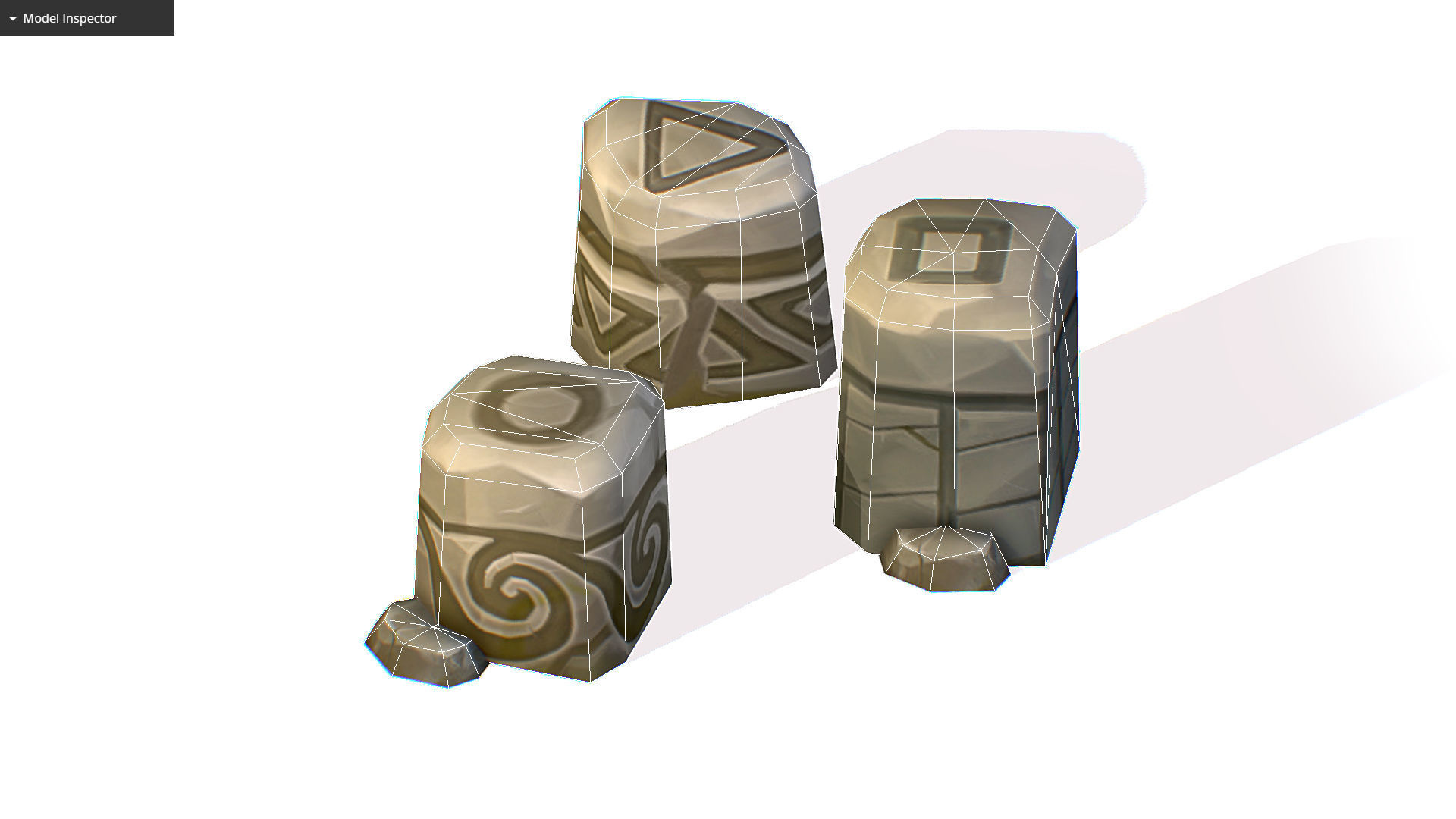 Handpaint Cartoon Stone Memorial Totem Symbol Low-poly 3D model_10