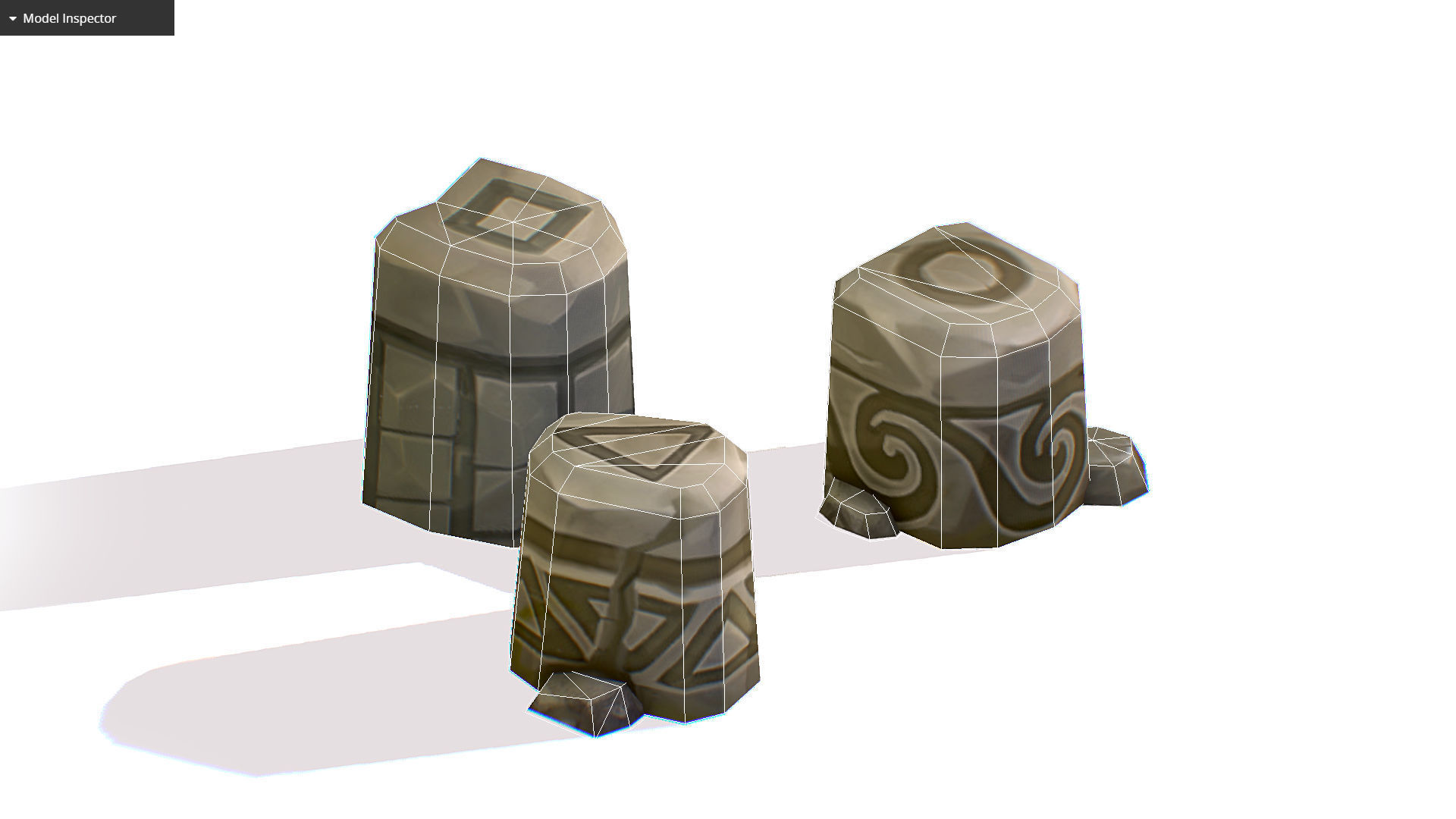 Handpaint Cartoon Stone Memorial Totem Symbol Low-poly 3D model_12