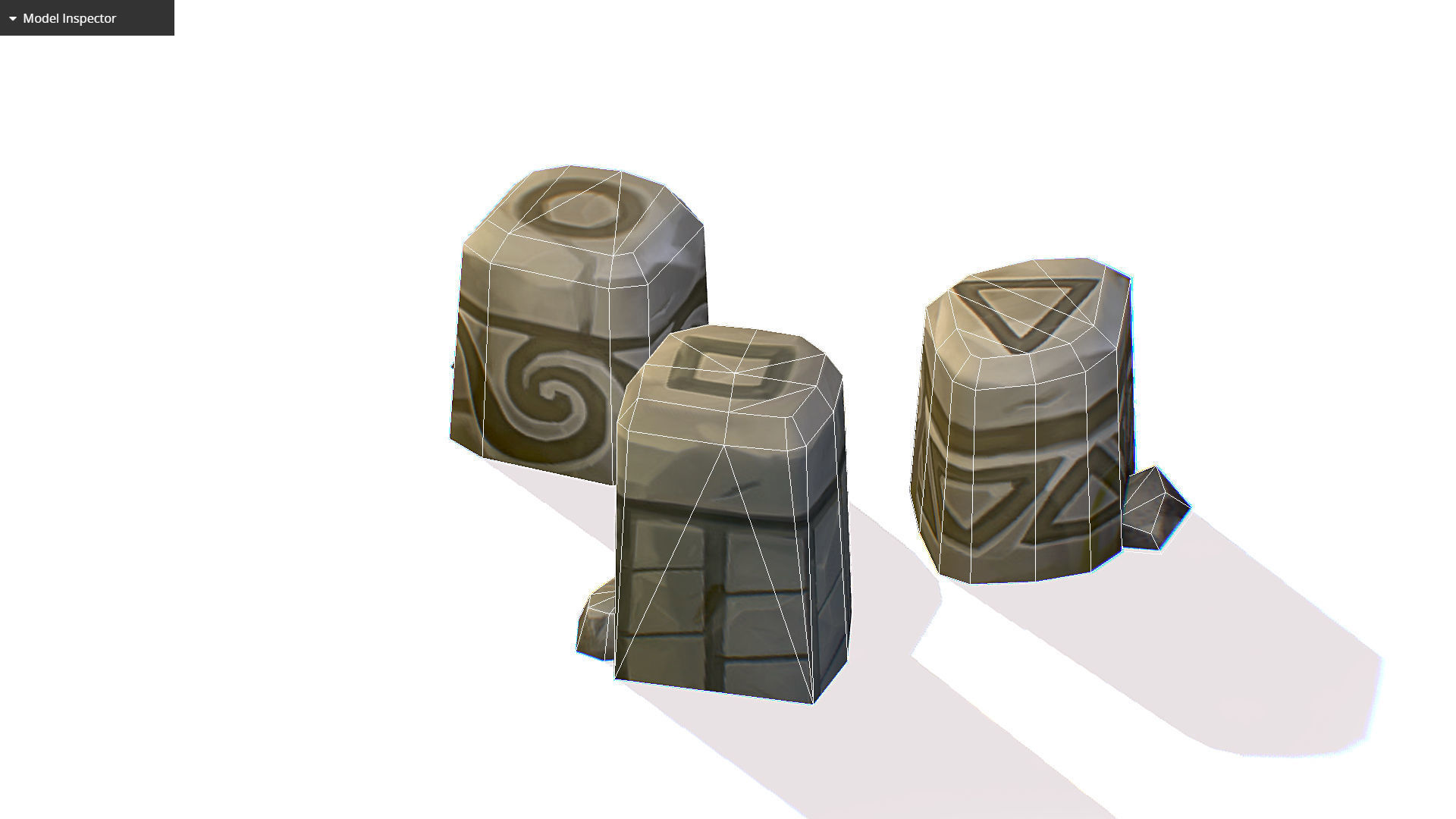 Handpaint Cartoon Stone Memorial Totem Symbol Low-poly 3D model_11