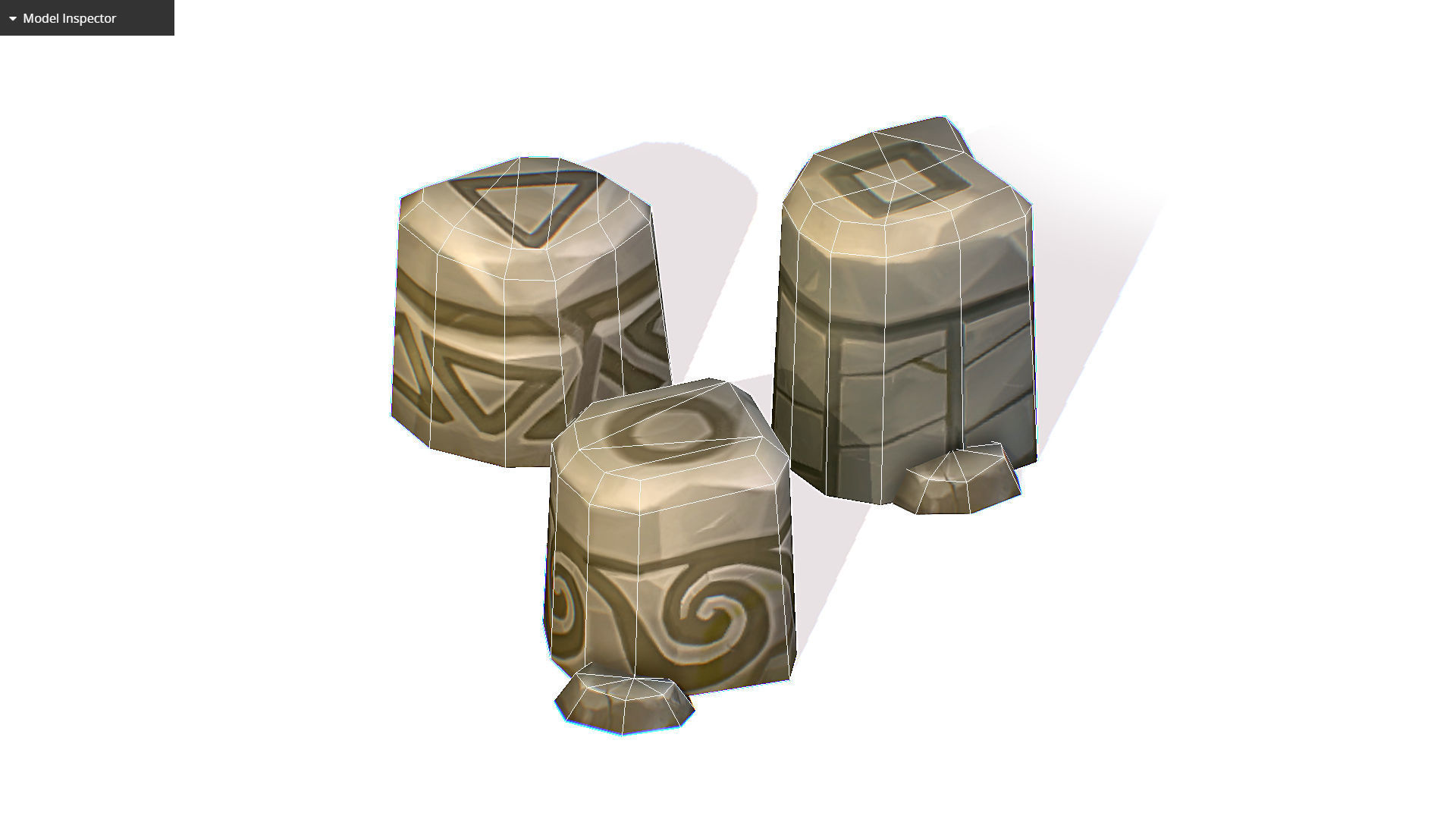 Handpaint Cartoon Stone Memorial Totem Symbol Low-poly 3D model_9