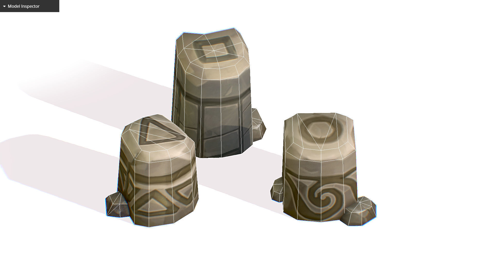 Handpaint Cartoon Stone Memorial Totem Symbol Low-poly 3D model_13