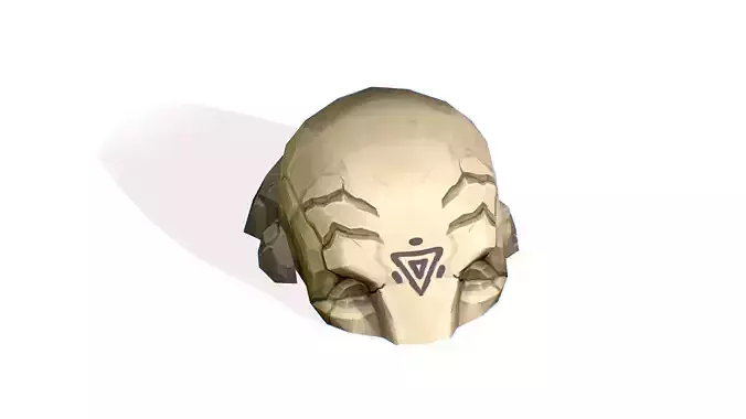 Handpaint Cartoon Stone Memorial Totem Symbol Low-poly 3D model