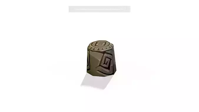 Handpaint Cartoon Stone Memorial Totem Symbol Low-poly 3D model