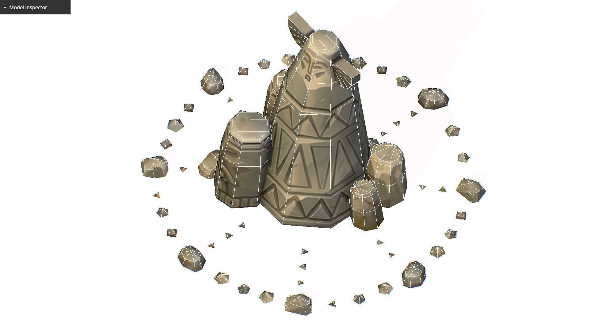 Handpaint Cartoon Stone Memorial Totem Symbol Low-poly 3D model_10