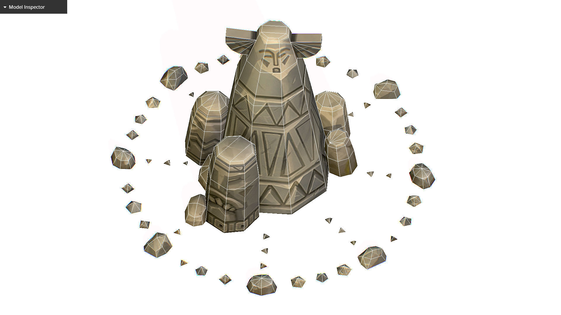 Handpaint Cartoon Stone Memorial Totem Symbol Low-poly 3D model_9