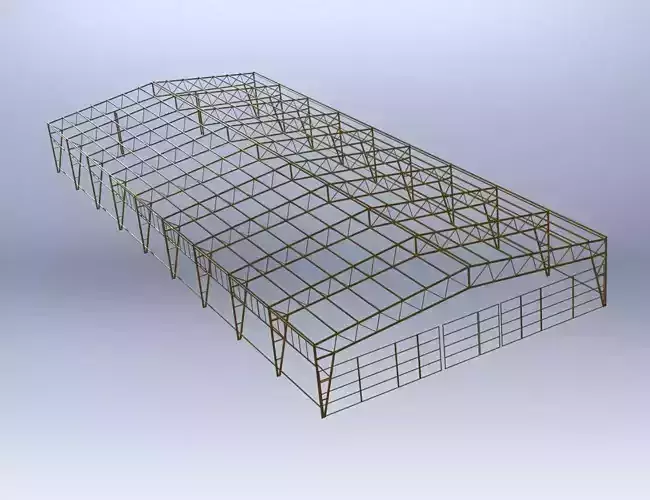 Construction metal structure with roof Free 3D model