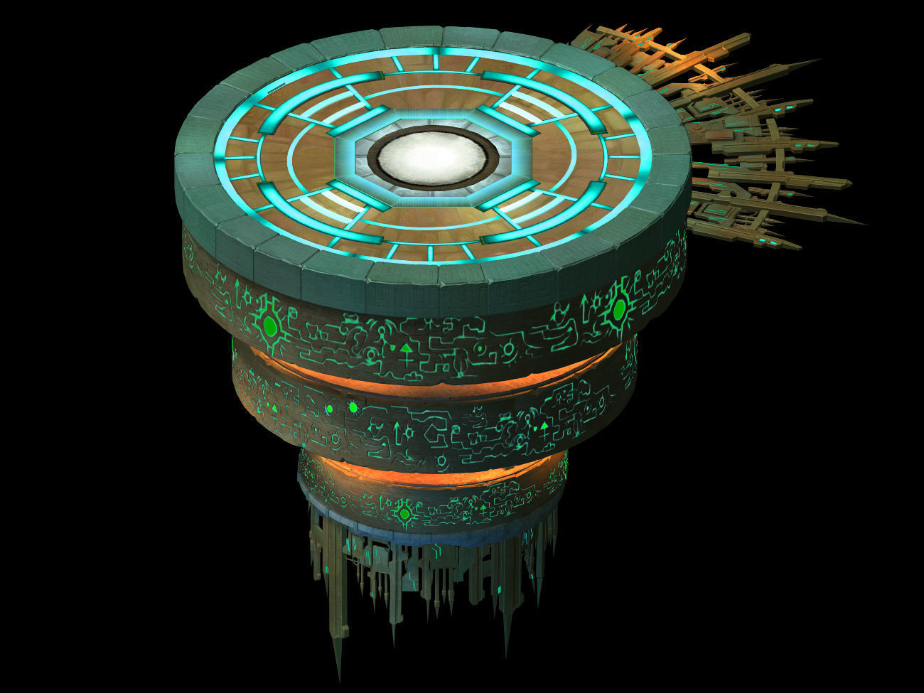 Relics - Wall Rounded Surface 02 3D model_4