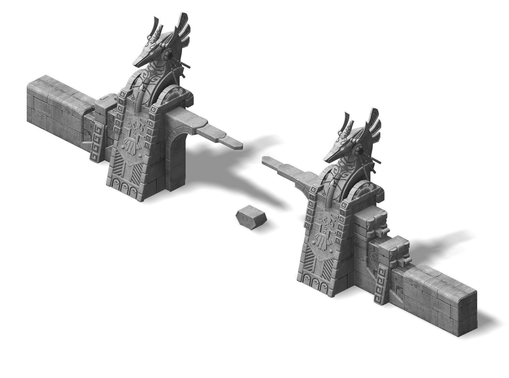 Different dimension - Egypt - City Gate 02 3D model_3