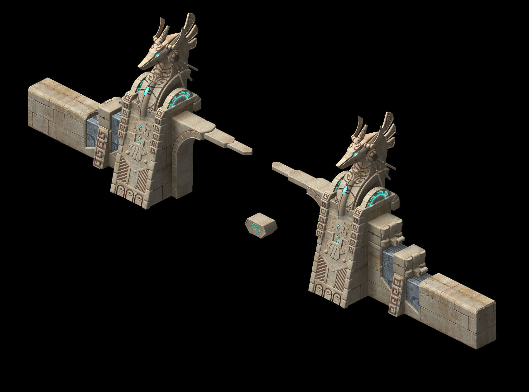 Different dimension - Egypt - City Gate 02 3D model_4