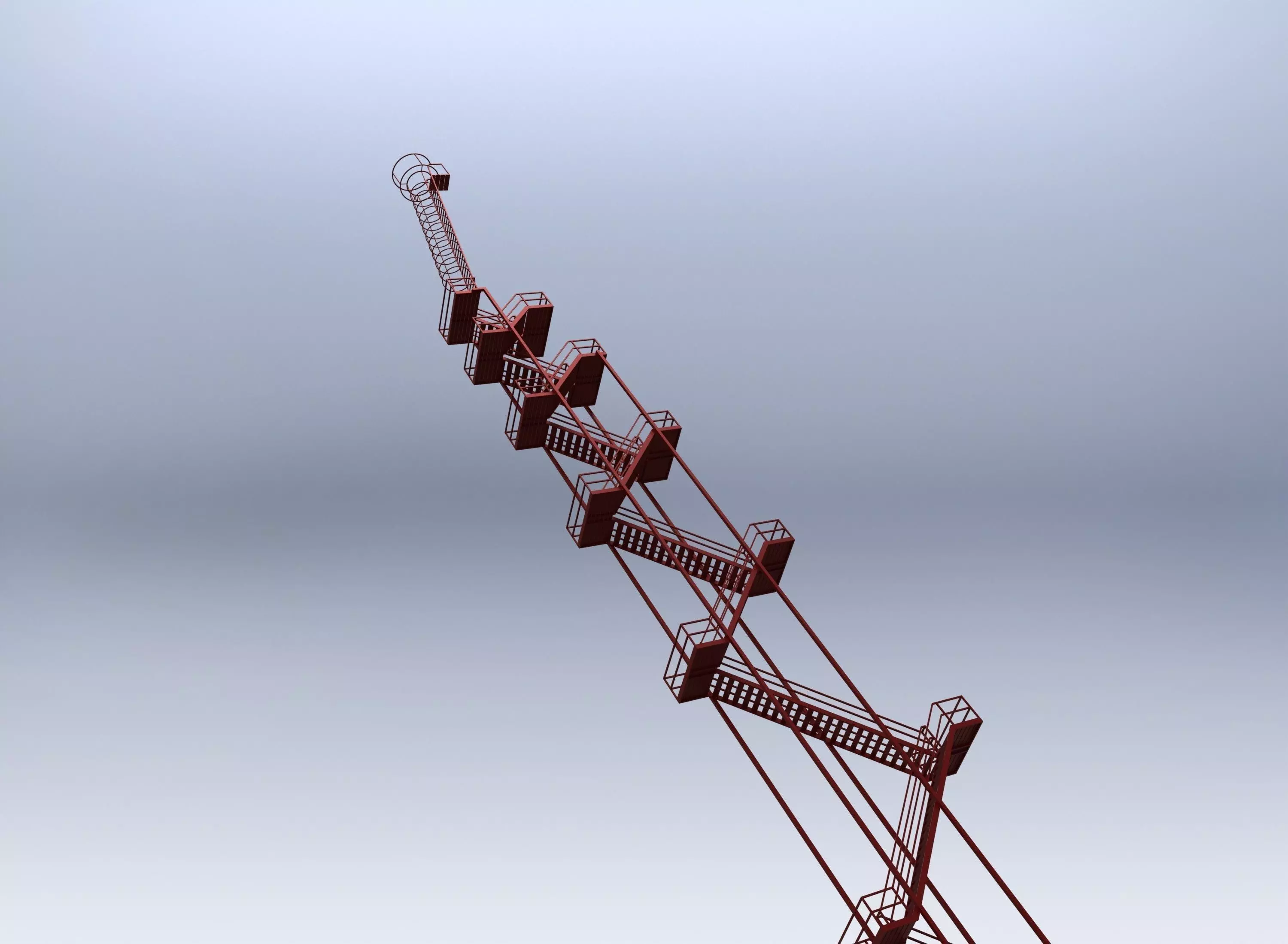 Tesla tower stairs Free 3D model