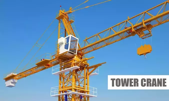 Yellow KH-310 Crane 3D model