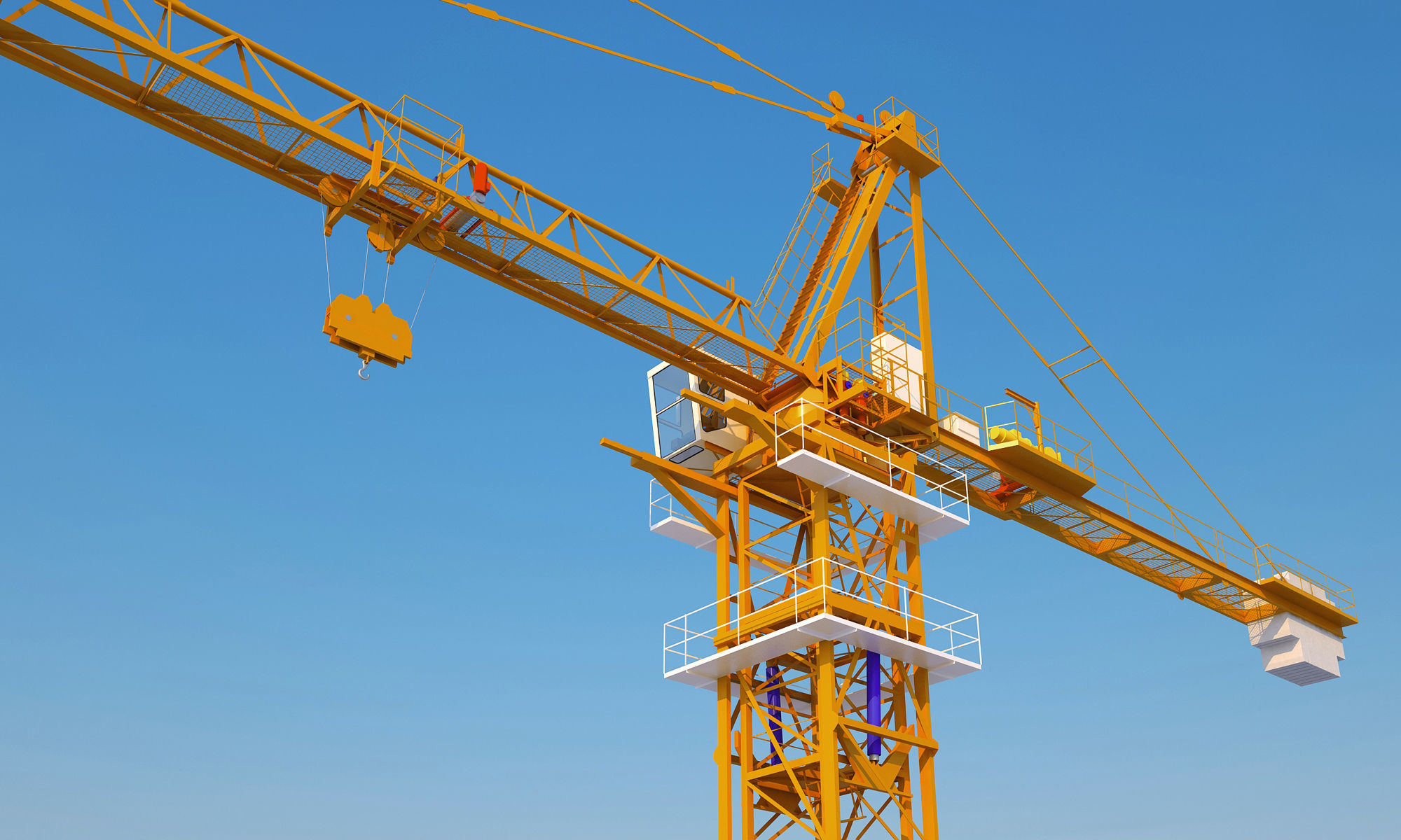 Yellow KH-310 Crane 3D model_3