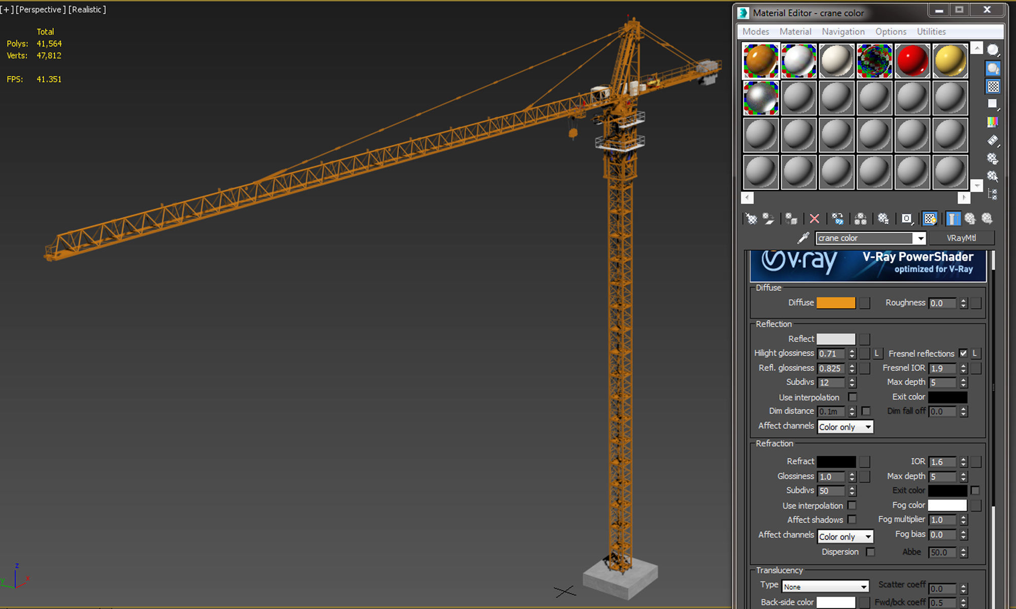 Yellow KH-310 Crane 3D model_14