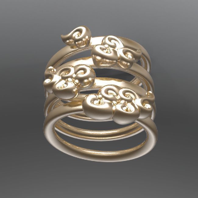 59 Four Clouds 3D print model_2