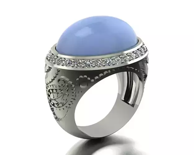 Oval stone ring