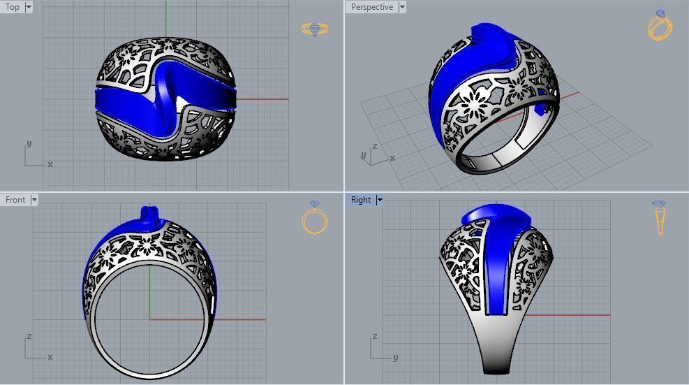 engagement ring 1 3D print model_7