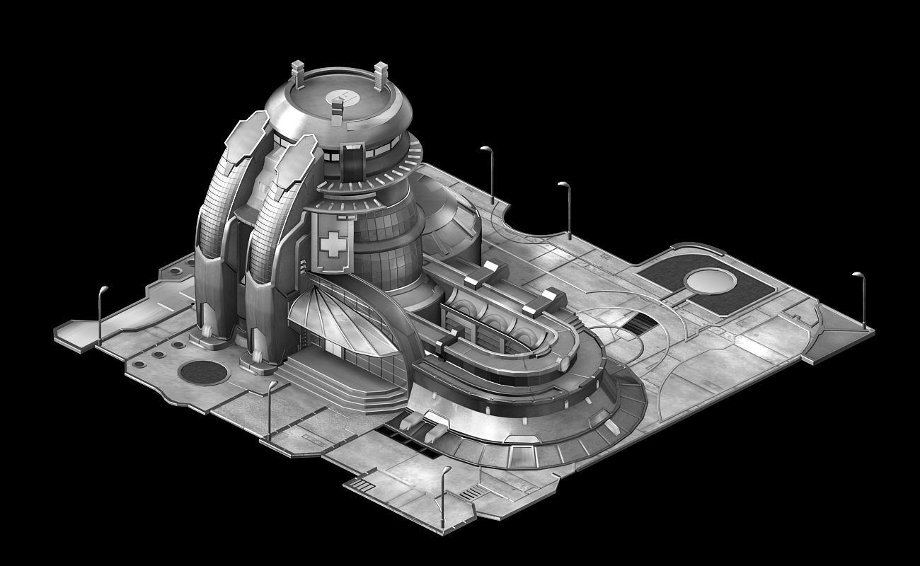 Different dimension - city state hospital 03 3D model_4