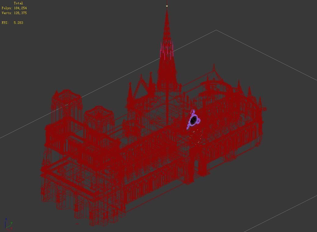Different dimension - architecture - Notre Dame de Paris 01 3D model_2